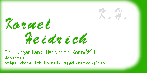 kornel heidrich business card